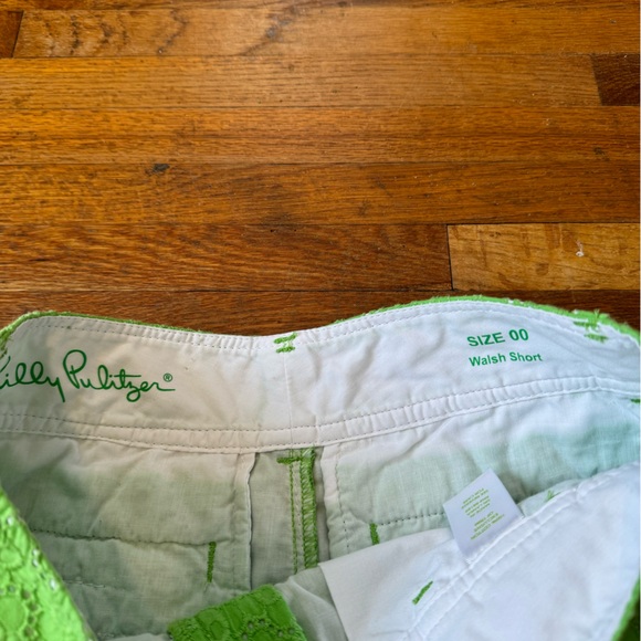 Lilly Pulitzer Walsh Short In New Green Sweet Floral Eyelet Size 00 - Picture 4 of 5